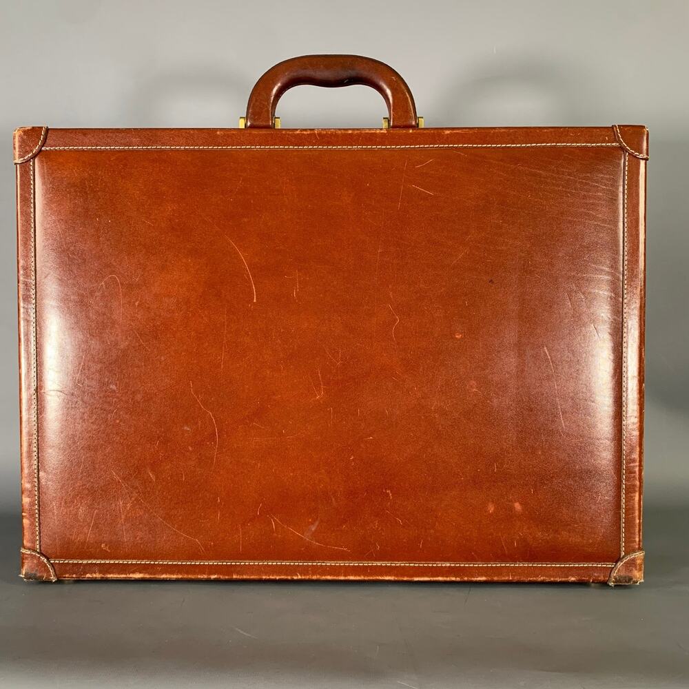 BALLY Tan Brown Crackled Leather Briefcase Bags & Leather Goods